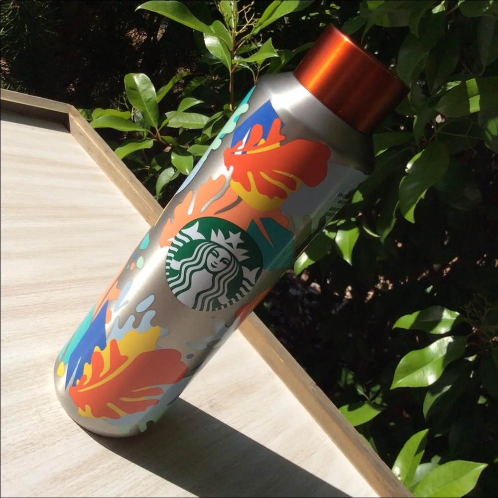 NWT Starbucks metal water bottle 5/2020 Hibiscus